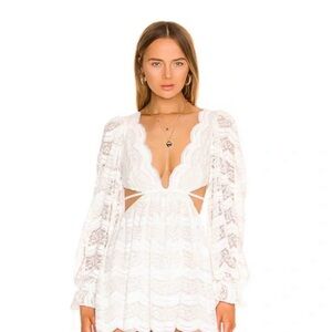For Love & Lemons Dress — Mimi Long Sleeve Mini Dress